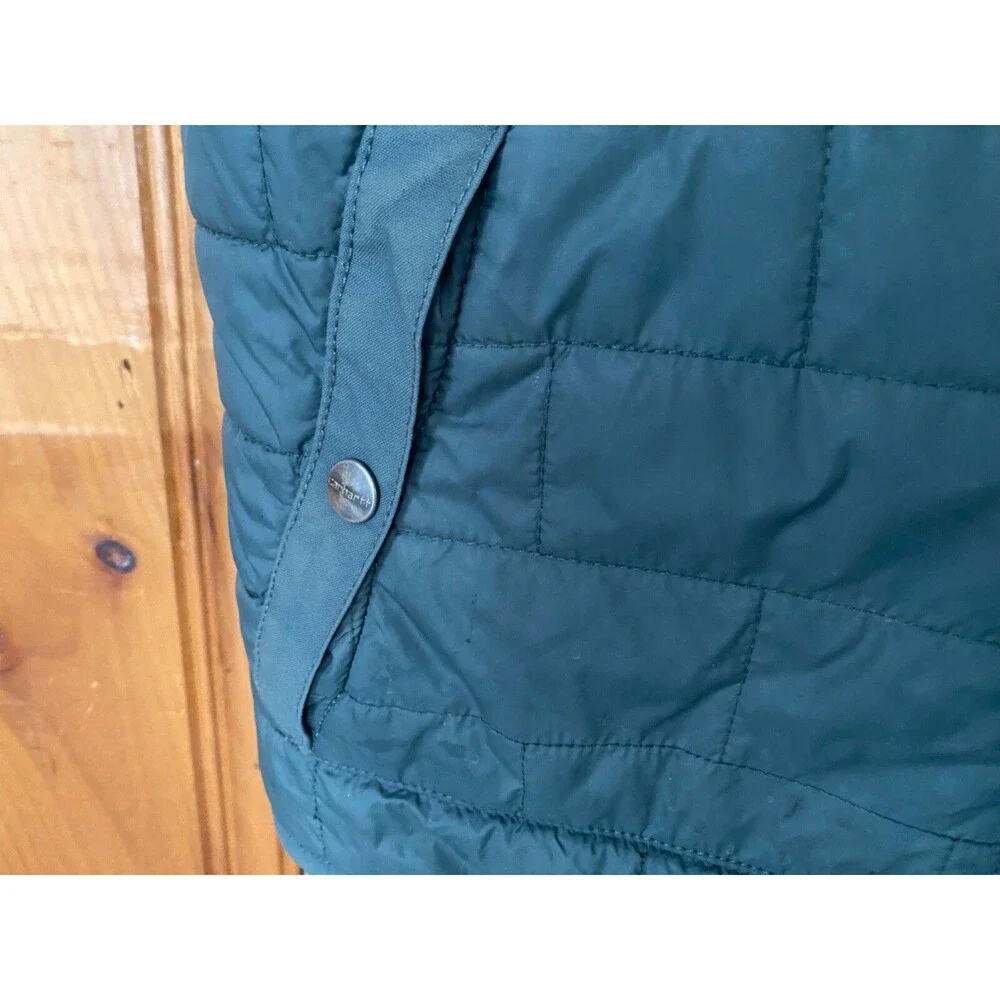 Womens Carhartt Sherpa Lined Elm Green Vest Reversible 102750 Small 4/6 Fit Med